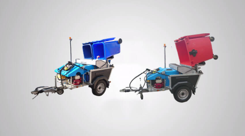 Petrol Powered Wheelie Bin Wash Custom Plus Bin Cleaning machine