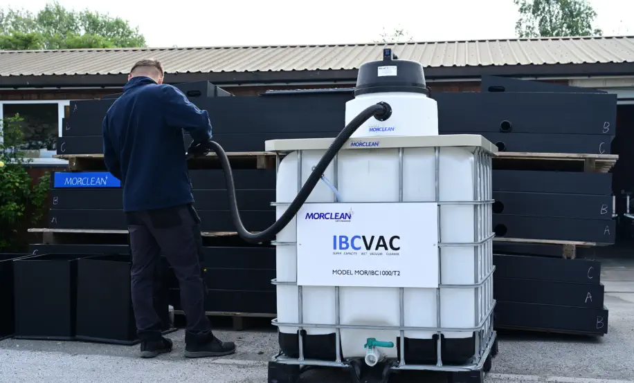 Morclean's IBC Vac seen in operation