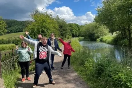 Kids of Fairplay, enjoying a stroll along a local canal.