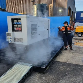 Man Washing power washing