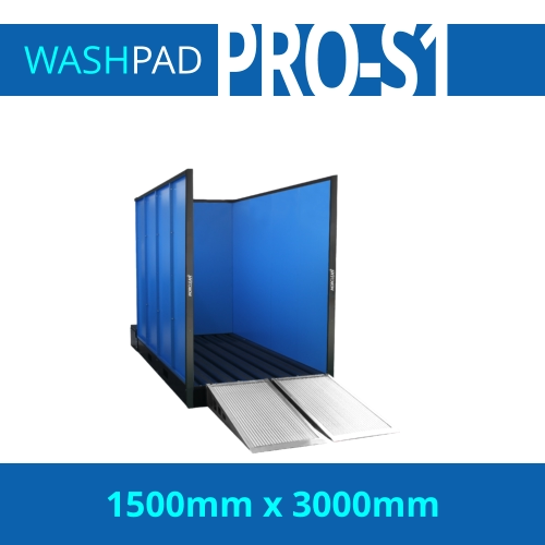 PRO-S1 For washing small plant and equipment Washbay measuing 1.5m x 3m, designed for small plant and equipment with walls on three sides to reduce overspray.