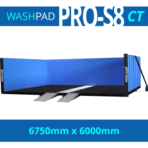 6.750m x 6m sized wash bay which included a central collection trough for solids. Three walls and two ramps.