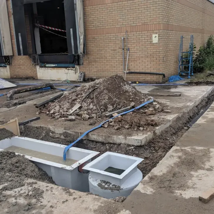 Packaged Pump Stations installation with WC drop in ground